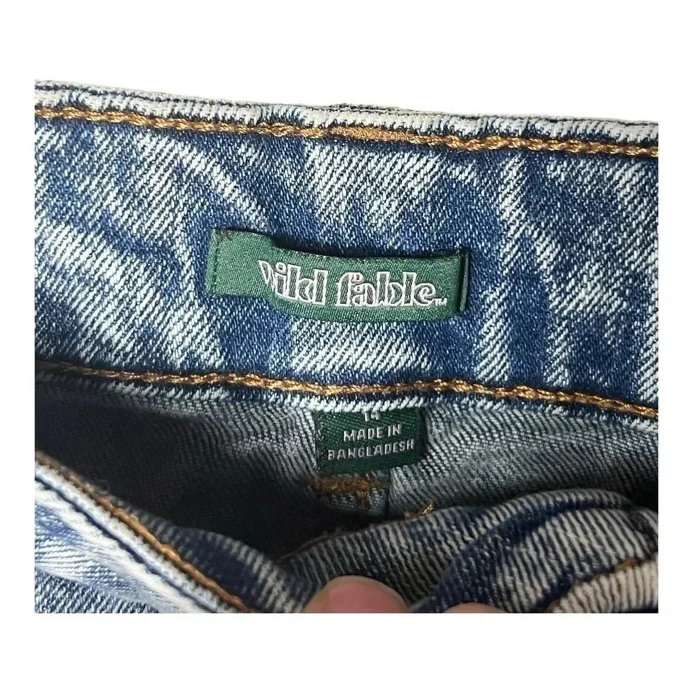 1560. WILD FABLE DENIM MINI LENGTH SKIRT CUTOFF FRAYED HEM SIZE 14 MEDIUM WASH‎ - Picture 4 of 7